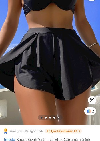 Kadın Siyah Piliseli Yüksek Bel Mini Şort - Görsel 4