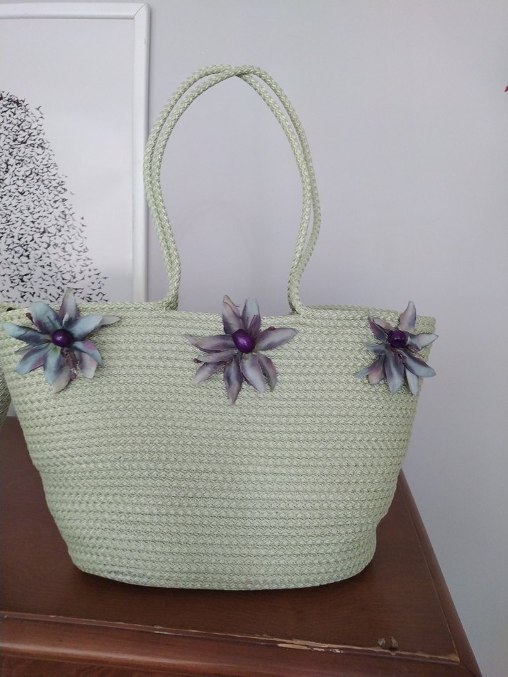 Nakışlı Örgü Bohem Kadın Çanta - Görsel 5