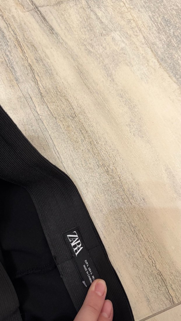 Zara Kadın Siyah kenarları taşlı Tayt - Görsel 2