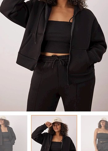 Kadın Siyah üçlü polarlı eşofman takımı - Görsel 2