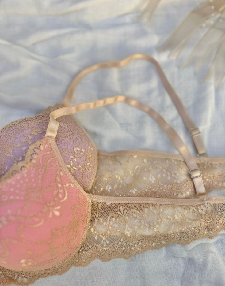 Vintage Bohem Pembe Dantel Sütyen - Görsel 3