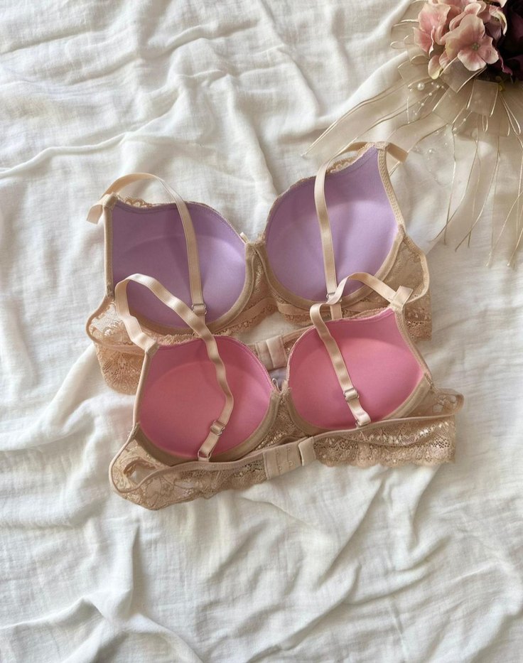 Vintage Bohem Pembe Dantel Sütyen - Görsel 2