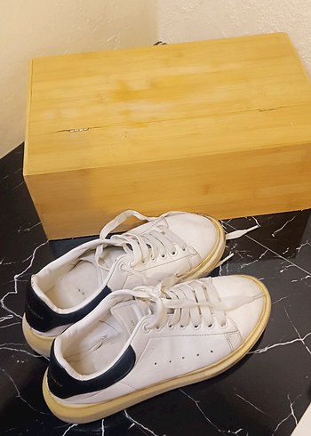 Beyaz Minimalist Platform Kadın Spor Ayakkabı - Görsel 4