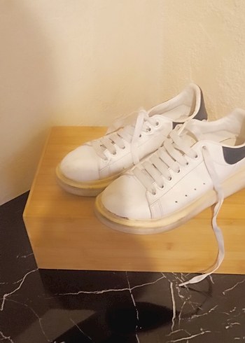 Beyaz Minimalist Platform Kadın Spor Ayakkabı - Görsel 8