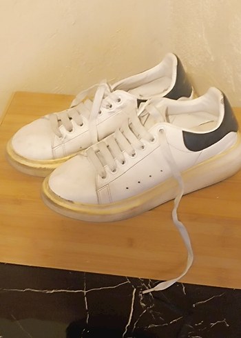 Beyaz Minimalist Platform Kadın Spor Ayakkabı - Görsel 7