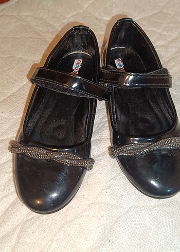 Kız Çocuk Siyah Rugan Tokalı Babet Ayakkabı - Görsel 2