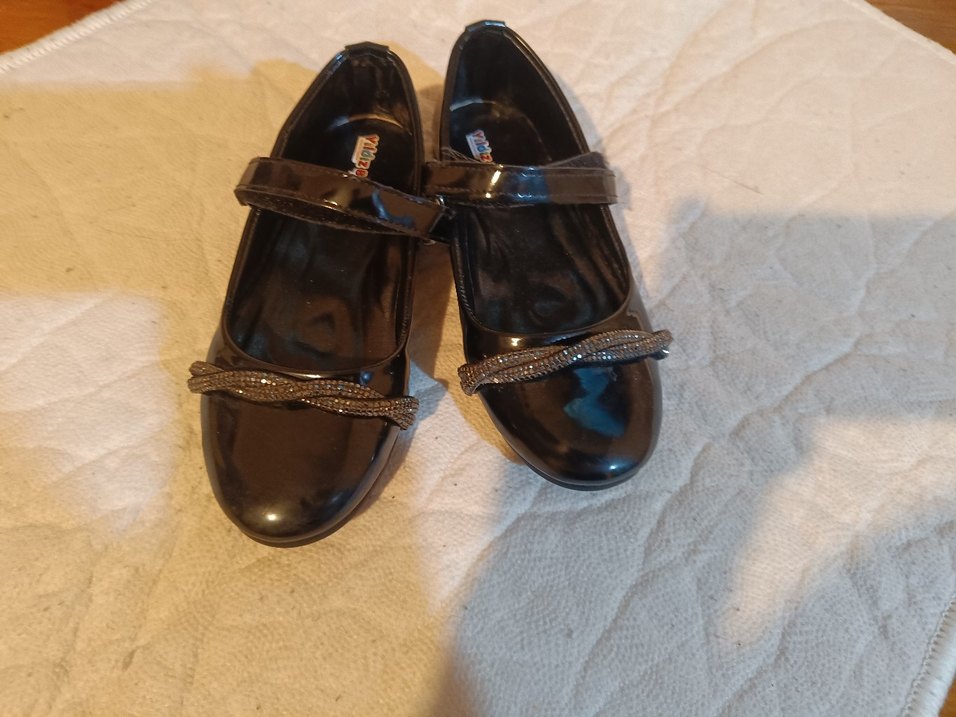 Kız Çocuk Siyah Rugan Tokalı Babet Ayakkabı - Görsel 5