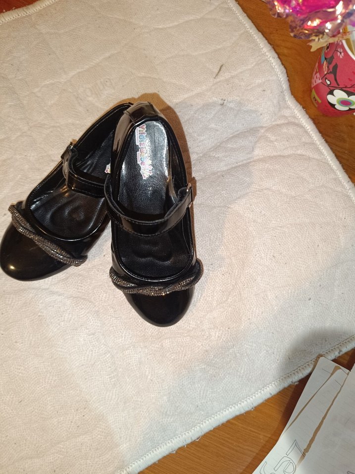 Kız Çocuk Siyah Rugan Tokalı Babet Ayakkabı - Görsel 4