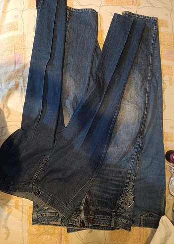 Erkek Kemerli Lacivert Denim Midi Pantolon - Görsel 5