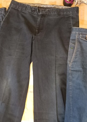 Erkek Kemerli Lacivert Denim Midi Pantolon - Görsel 3