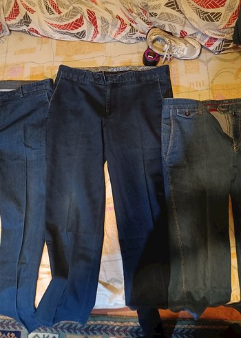 Erkek Kemerli Lacivert Denim Midi Pantolon - Görsel 4