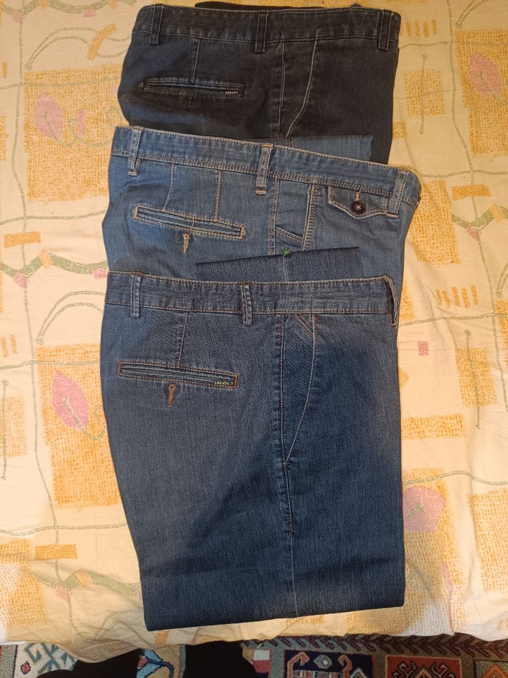 Erkek Kemerli Lacivert Denim Midi Pantolon - Görsel 2