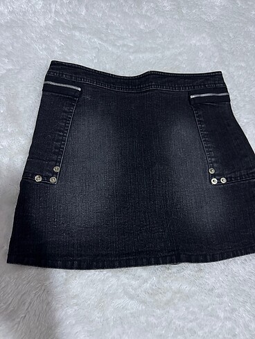 Siyah Jean Mini Etek