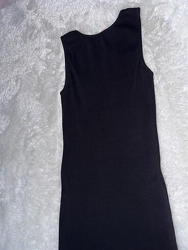 Fermuar Detaylı Siyah Koton Elbise - Görsel 6