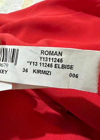ROMAN MARKA KIRMIZI ELBİSE 36 BEDEN - Görsel 4