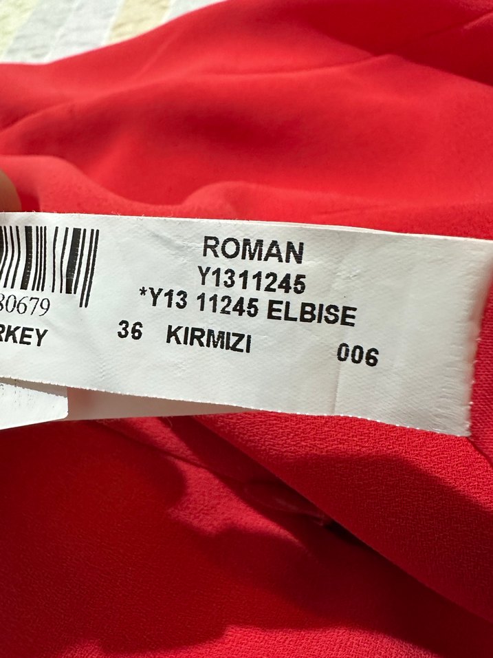 ROMAN MARKA KIRMIZI ELBİSE 36 BEDEN - Görsel 4