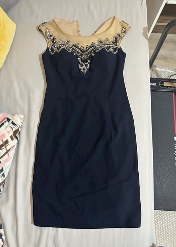 LACİVERT TAŞLI ABİYE DİZ BOYU DAYI BUTİK - Görsel 2