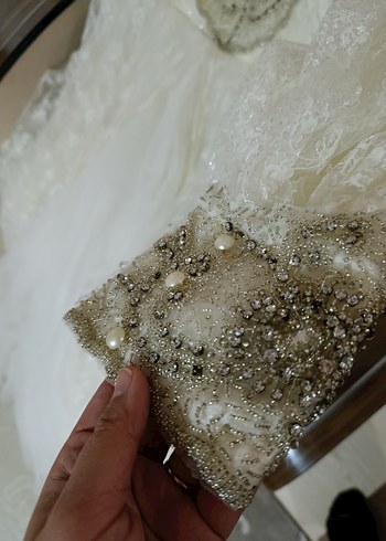 Vintage Yüksek Yakalı Prenses Gelinlik - Görsel 2