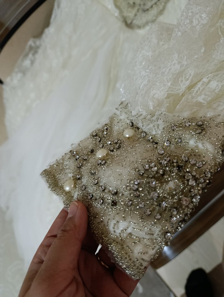 Vintage Yüksek Yakalı Prenses Gelinlik - Görsel 2