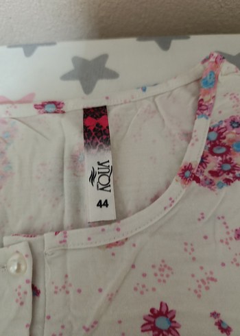 Nakışlı Mavi Hamile ve Emzirme Gecelik - Görsel 3