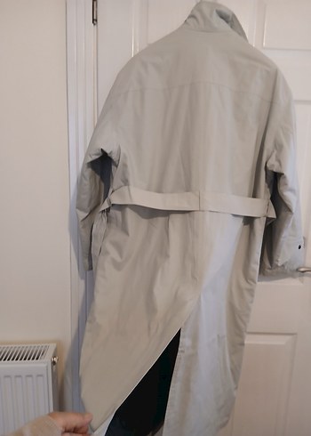 Düğmeli Midi Beyaz Erkek Yağmurluk(trençkot) - Görsel 5