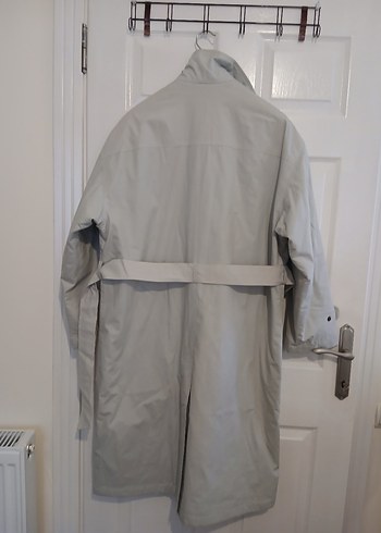 Düğmeli Midi Beyaz Erkek Yağmurluk(trençkot) - Görsel 6