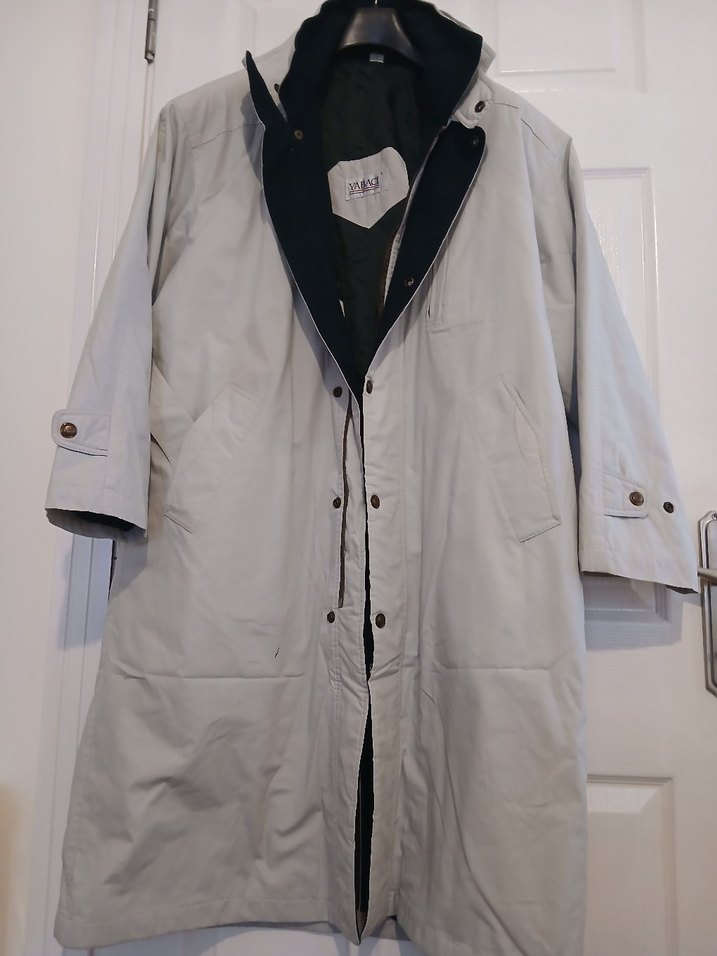 Düğmeli Midi Beyaz Erkek Yağmurluk(trençkot) - Görsel 2