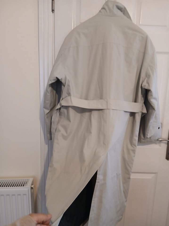 Düğmeli Midi Beyaz Erkek Yağmurluk(trençkot) - Görsel 5