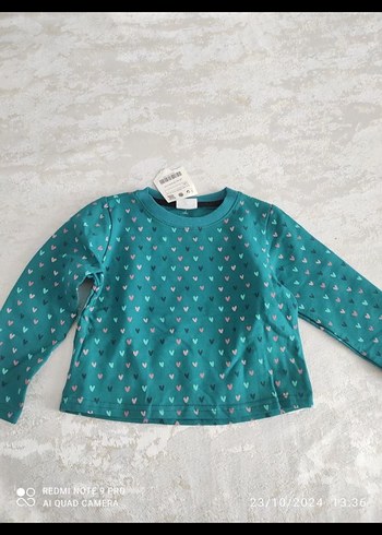 Turkuaz Baskılı Kız Sweatshirt