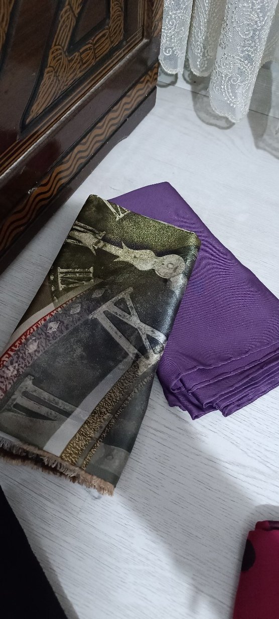 Bordo Kadın İpek Görünümlü Bohem Şal - Görsel 3