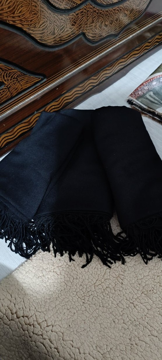 Bordo Kadın İpek Görünümlü Bohem Şal - Görsel 2