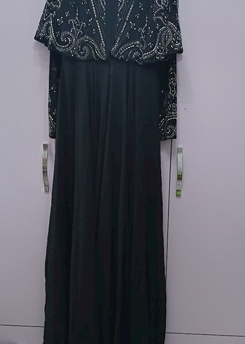 Siyah Uzun Straplez Gotik Abiye Elbise - Görsel 2