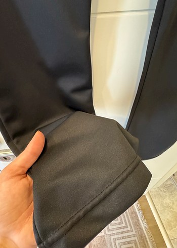 Diğer Siyah Kadın Midi Fitilli İspanyol Paça Pantolon