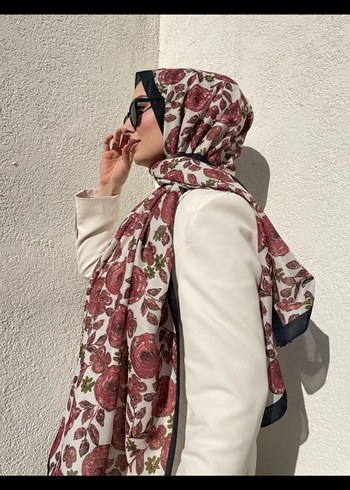Bordo Desenli Bohem Kadın Şal