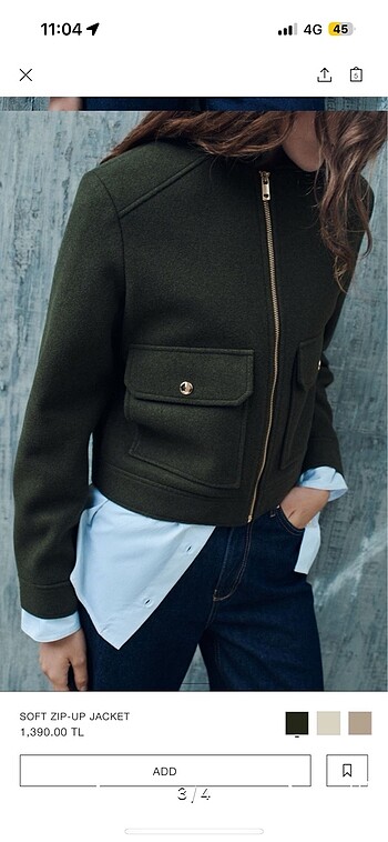 m Beden Zara Soft Ceket