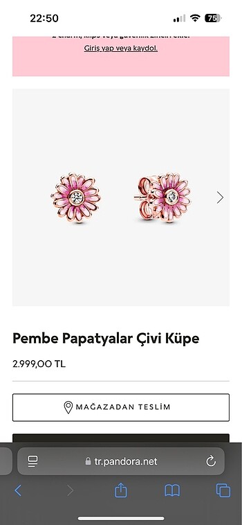 Pembe Papatyalar Çivi Küpe