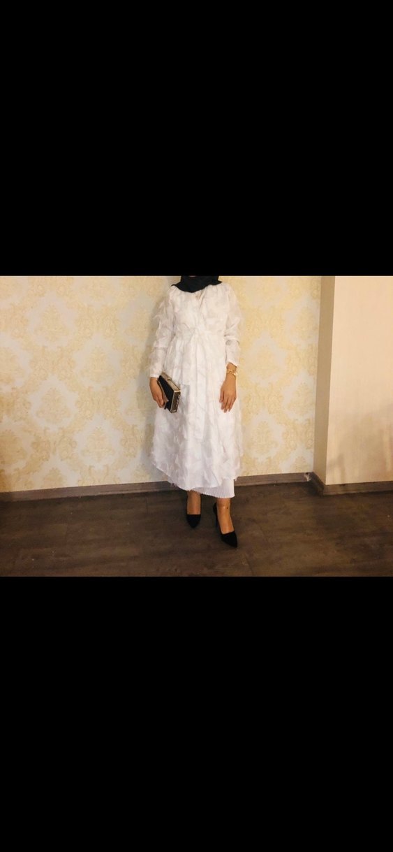 Beyaz Uzun Kol Drapeli Salaş kimuno - Görsel 3