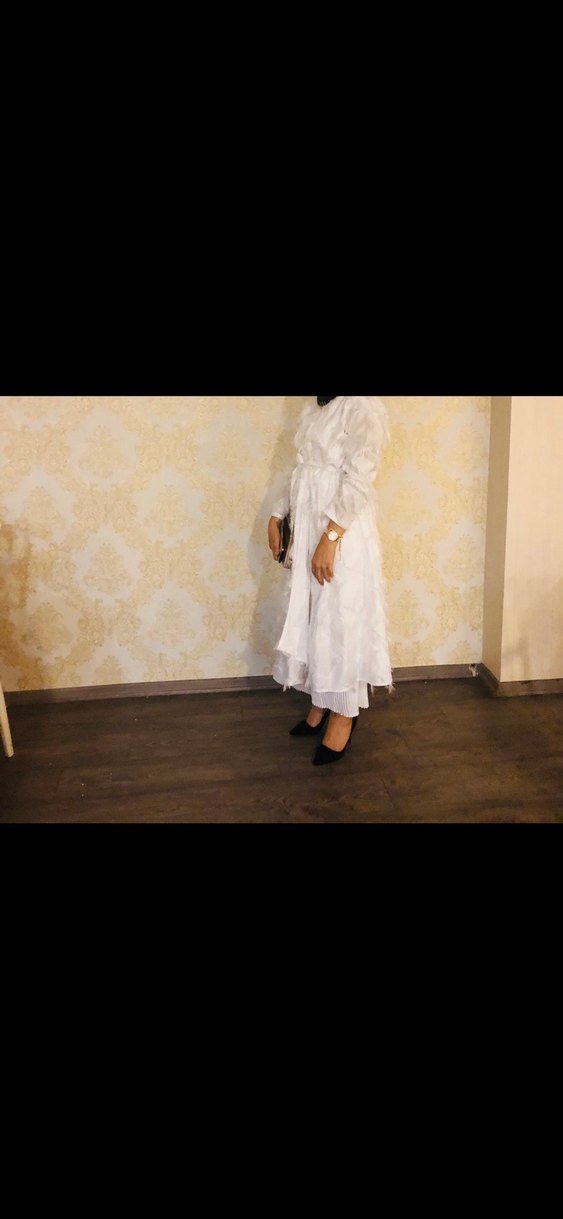 Beyaz Uzun Kol Drapeli Salaş kimuno - Görsel 2