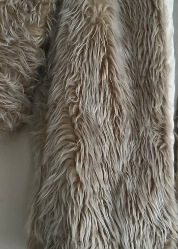 Bej Kadın Midi Kürk Detaylı Mont - Görsel 2