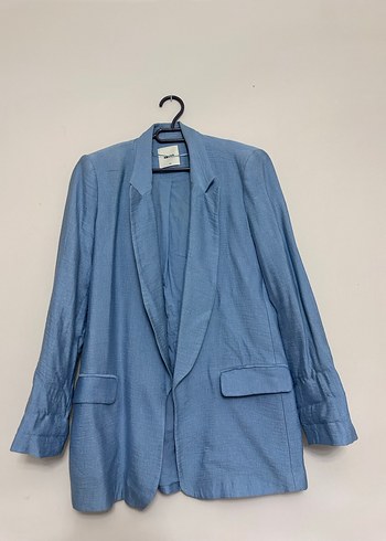 Mavi Keten Kadın Blazer Ceket - Görsel 3