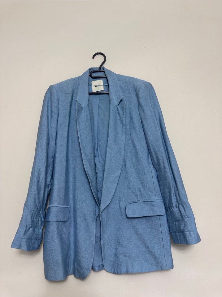 Mavi Keten Kadın Blazer Ceket - Görsel 3