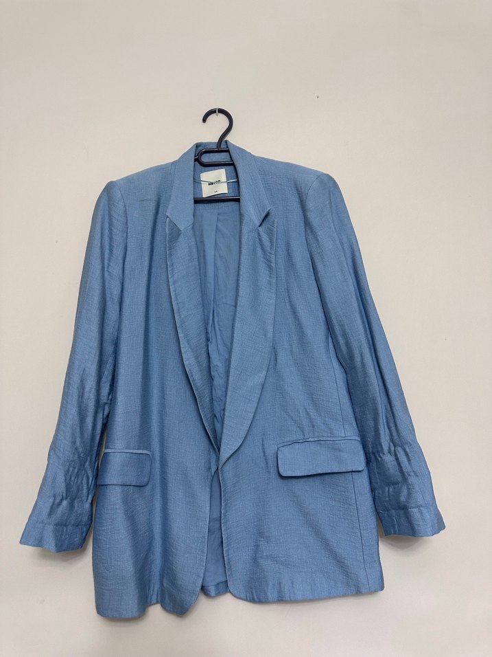 Mavi Keten Kadın Blazer Ceket - Görsel 2