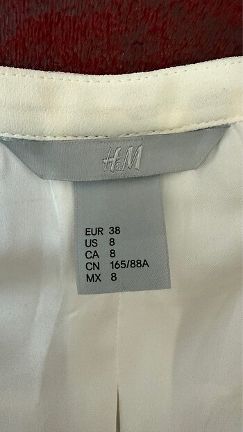 H&M Bayan Ekru şifon elbise