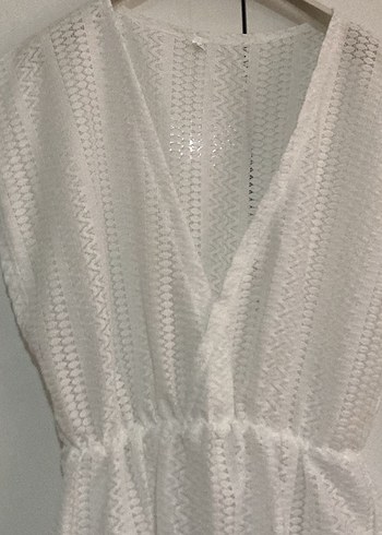 Beyaz Plaj Elbise - Görsel 2