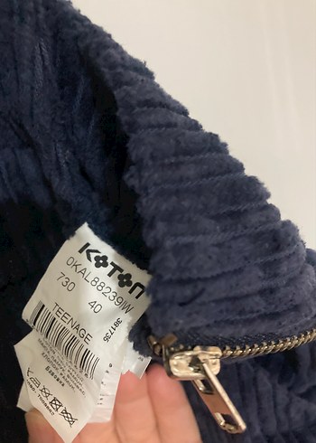 Kadın Lacivert Denim Mini Salopet - Görsel 3