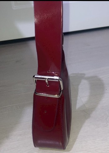 Burgundy Parlak Deri Kadın Omuz Çantası - Görsel 3