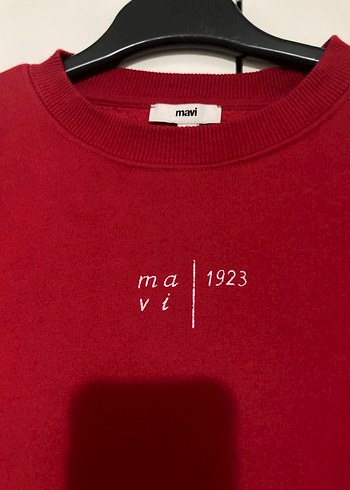 Kırmızı Baskılı Oversize Sweatshirt - Görsel 3