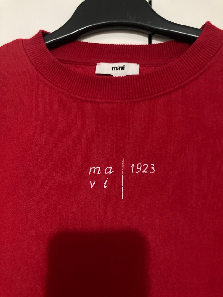 Kırmızı Baskılı Oversize Sweatshirt - Görsel 3