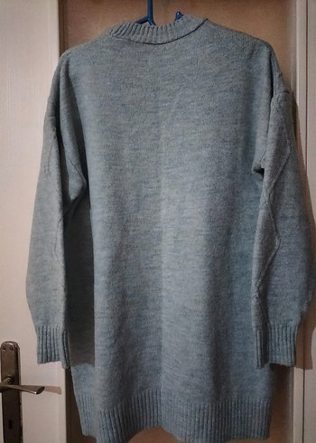 Gri Kadın Triko Uzun Kollu Kazak - Görsel 3