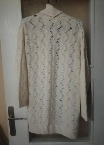 Beyaz Örgü Kadın Hırka - Görsel 3